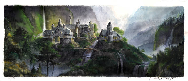 Lord of the Rings: Rivendell watercolor