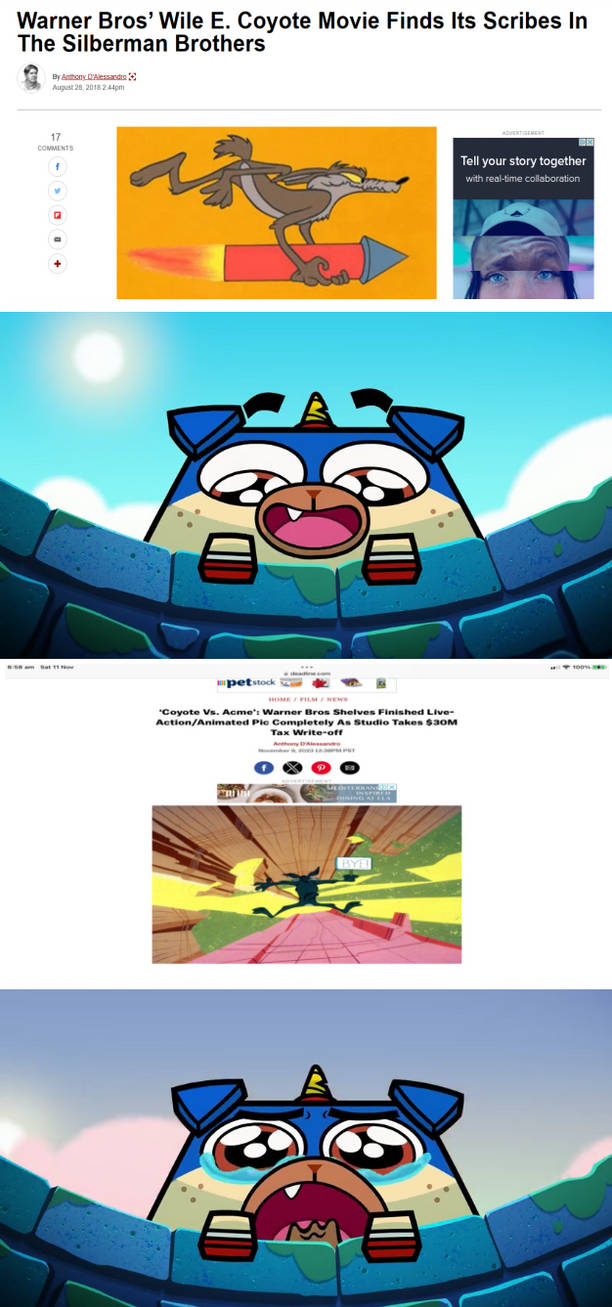 Puppycorn Crying of Coyote vs. Acme Being Shelved by NoahIsHere18 on