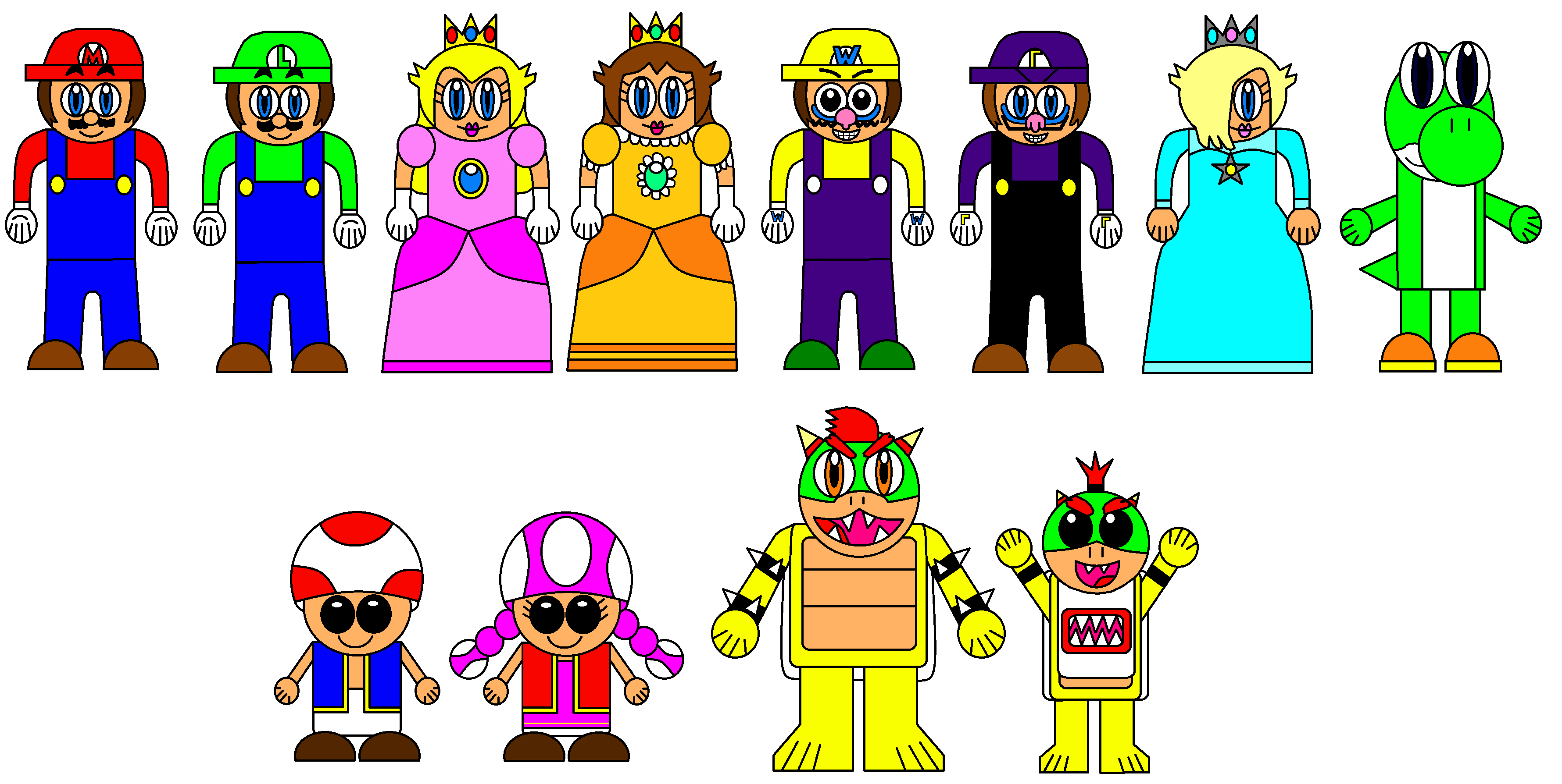 Super Mario Characters in My Style Transparent by NoahIsHere18 on ...