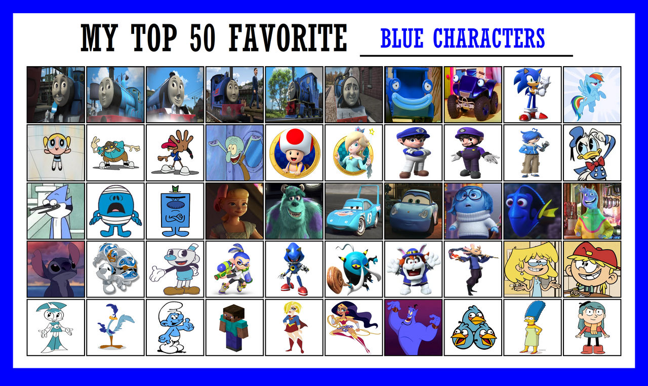 My Top 50 Favorite Blue Characters by NoahIsHere18 on DeviantArt