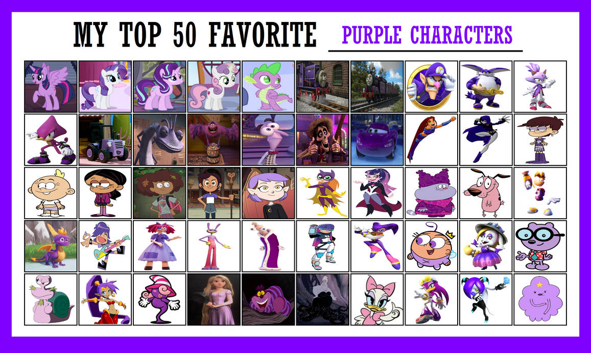 My Top 50 Favorite Purple Characters by NoahIsHere18 on DeviantArt