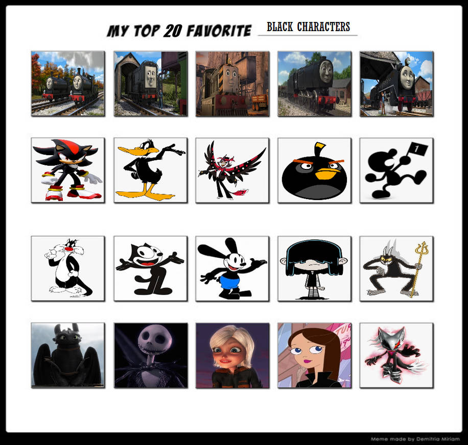 My Top 20 Favorite Black Characters by NoahIsHere18 on DeviantArt