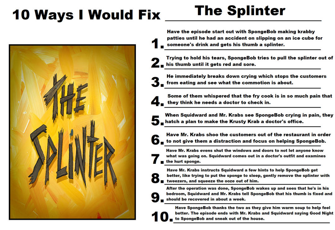 Splinter Meaning 10 Ways I Would Fix The Splinter by NoahIsHere18 on DeviantArt