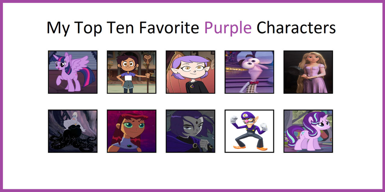 Purple Character Examples My Top 10 Favorite Purple Characters (Part 1) by NoahIsHere18 on DeviantArt