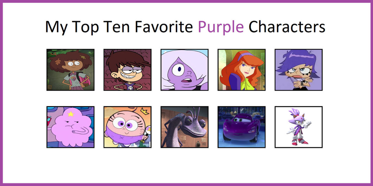 Purple Character Examples My Top 10 Favorite Purple Characters (Part 2) by NoahIsHere18 on DeviantArt