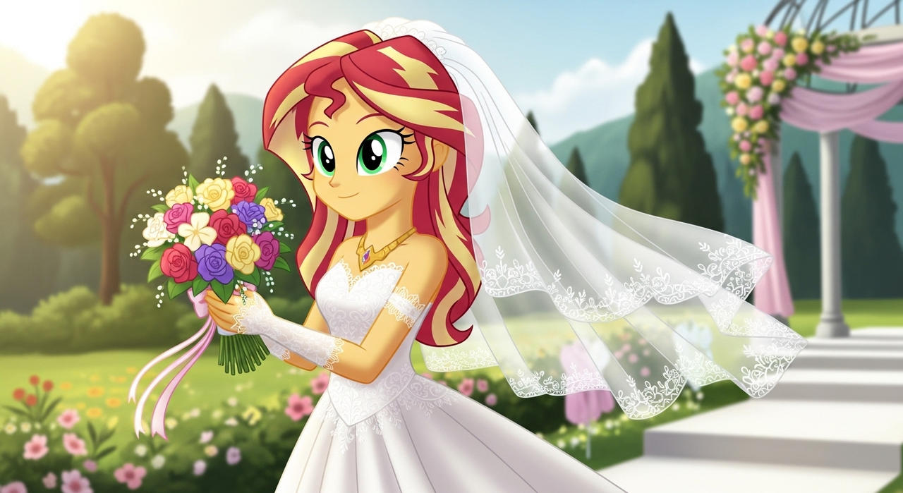 Sunset Shimmer in Wedding Dress
