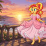 Sunset Shimmer in Ariel's Pink Dress
