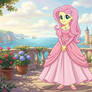 Fluttershy in Ariel's Pink Dress