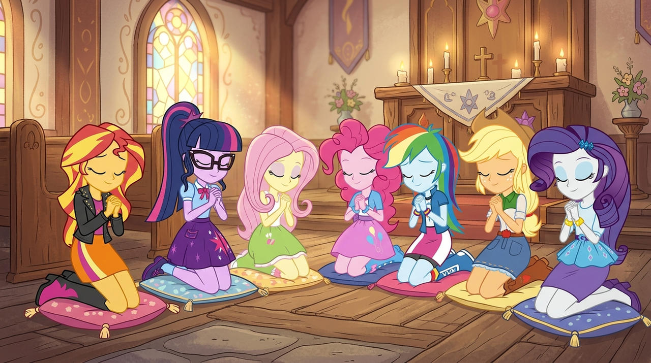 Mlp Praying The Humane Seven Praying by NoahIsHere18 on DeviantArt