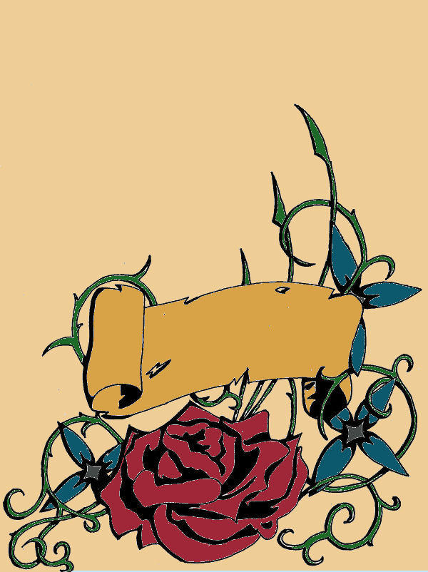 Rose and Scroll Tattoo Colored by Winddancer9 on DeviantArt