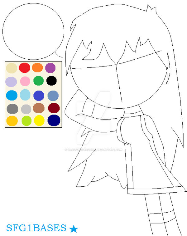 Color Base Character Base Girl (with hair and guide colors) by ShadowsFanGurl1 on DeviantArt
