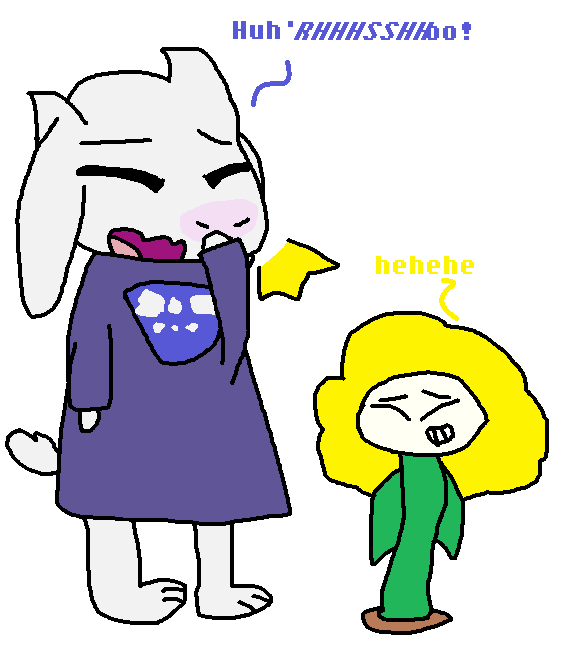 Toriel sneezing from Flowey