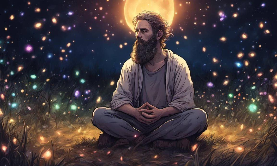 Bearded Homeless Deviantart White Homeless Male Medium Beard Sits Meditating A by 3rdai on DeviantArt