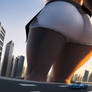 Giantess Canine in City