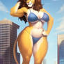 Giant Lioness in Bikini