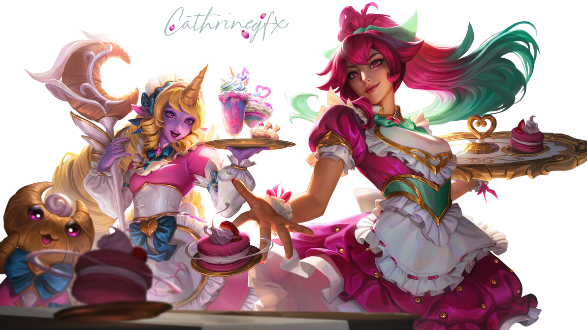 Cafe Cuties Soraka and Sivir Render by Sineerie on DeviantArt
