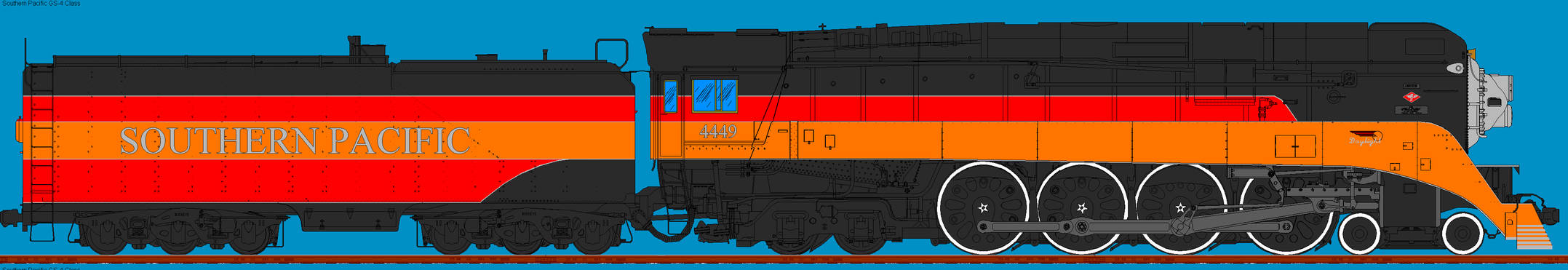 Deviantart Sp Train Southern Pacific 4449 Daylight by o484 on DeviantArt