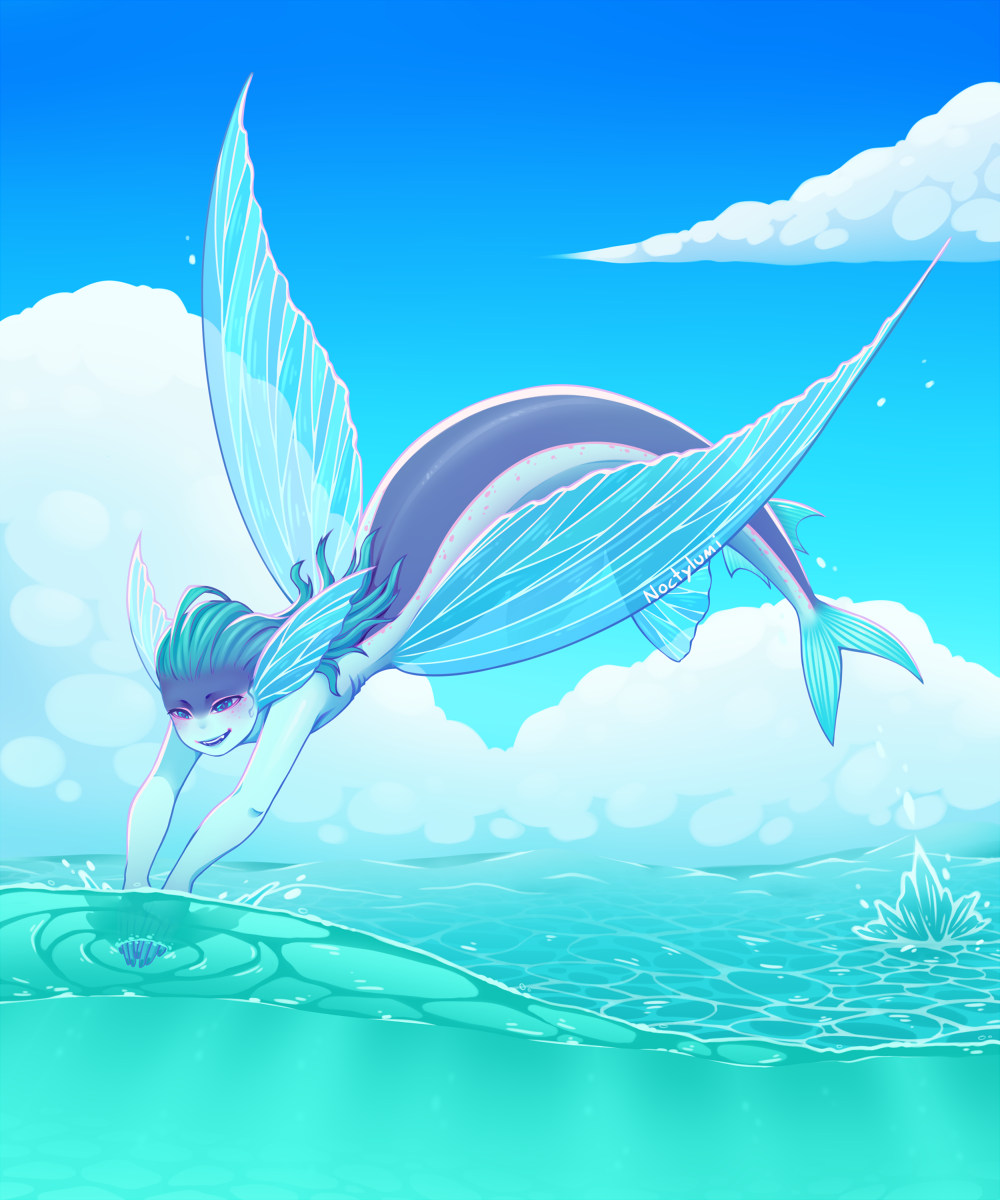 Flying fish by Azulua on DeviantArt Flying fish by Azulua on DeviantArt