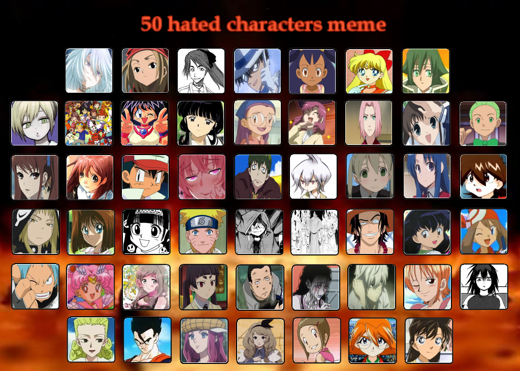 50 Hated Characters Meme
