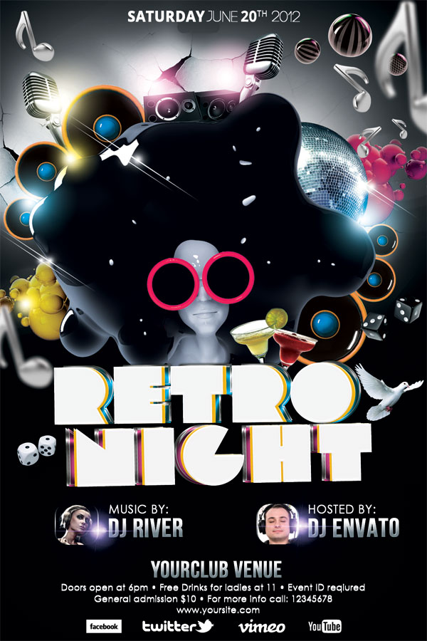 Retro Nights Flyer Template