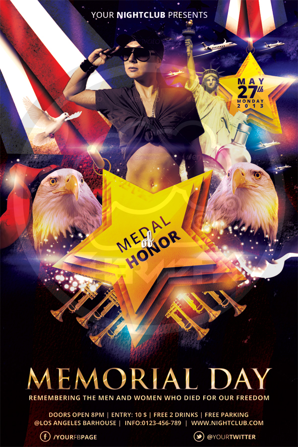 Memorial Day Flyer Template