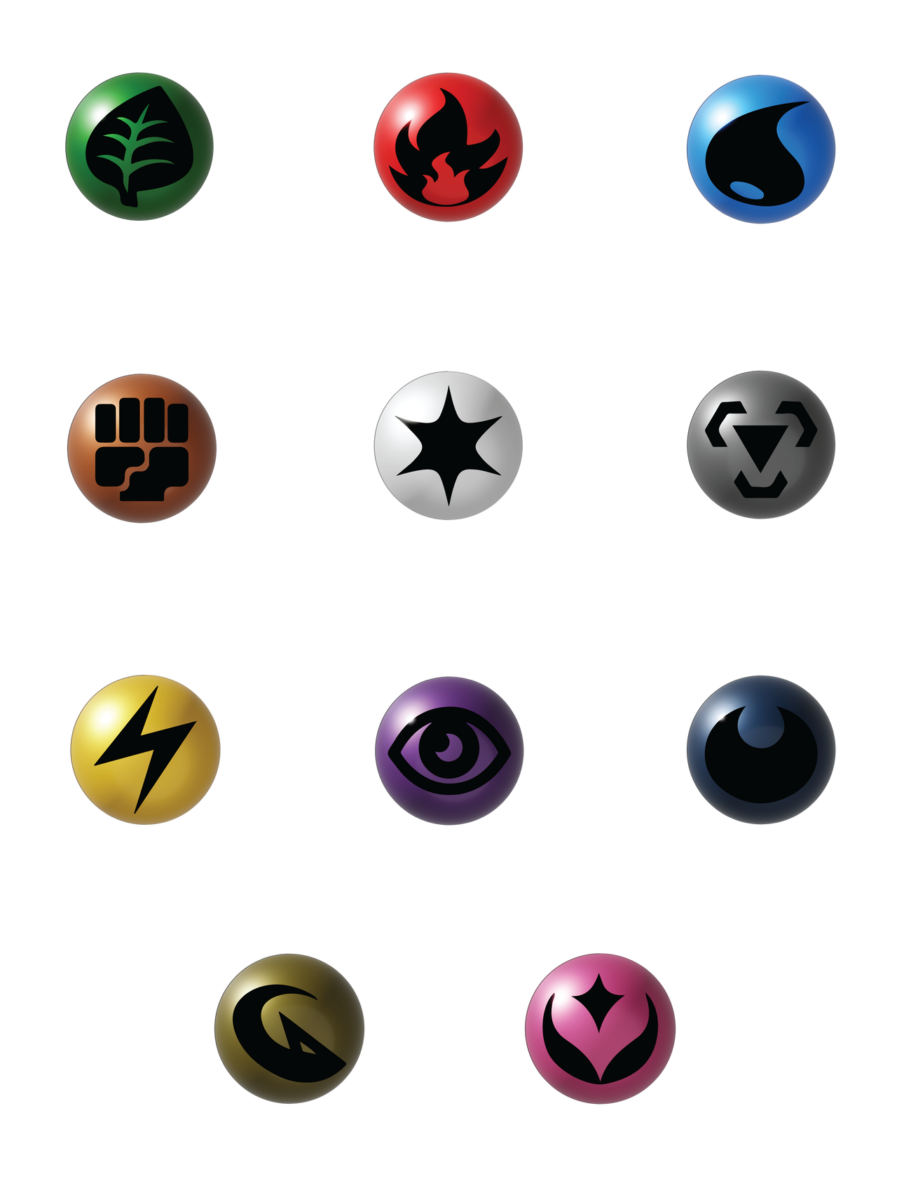 Pokemon TCG 3D Energy Types by Biochao on DeviantArt