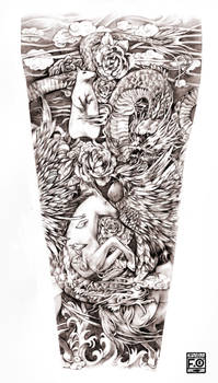 Fullsleeve Comission chinese zodiacs