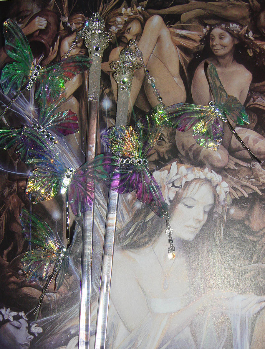 faery Wedding hairpicks and pins