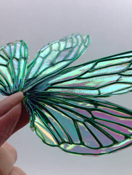 Green cicada faery wings