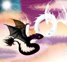 Spirit dragon black and white.