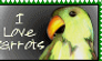 I Love Parrots Stamp