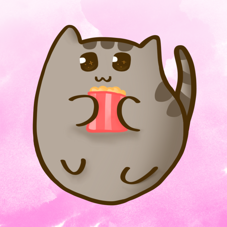 Pusheen eating popcorn 2025