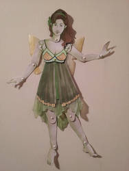 Green Fairy paper doll