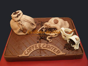 Coffee Theme 3D Cake
