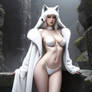 Sexy pale fur model