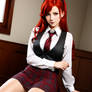Sexy redhead gothic schoolgirl