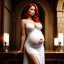 Sexy pregnant redhead