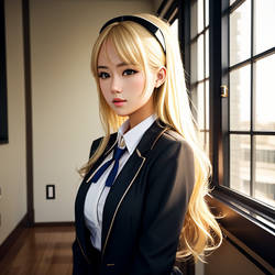 Sexy blonde schoolgirl
