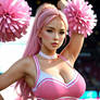 Pink bimbo cheerleader