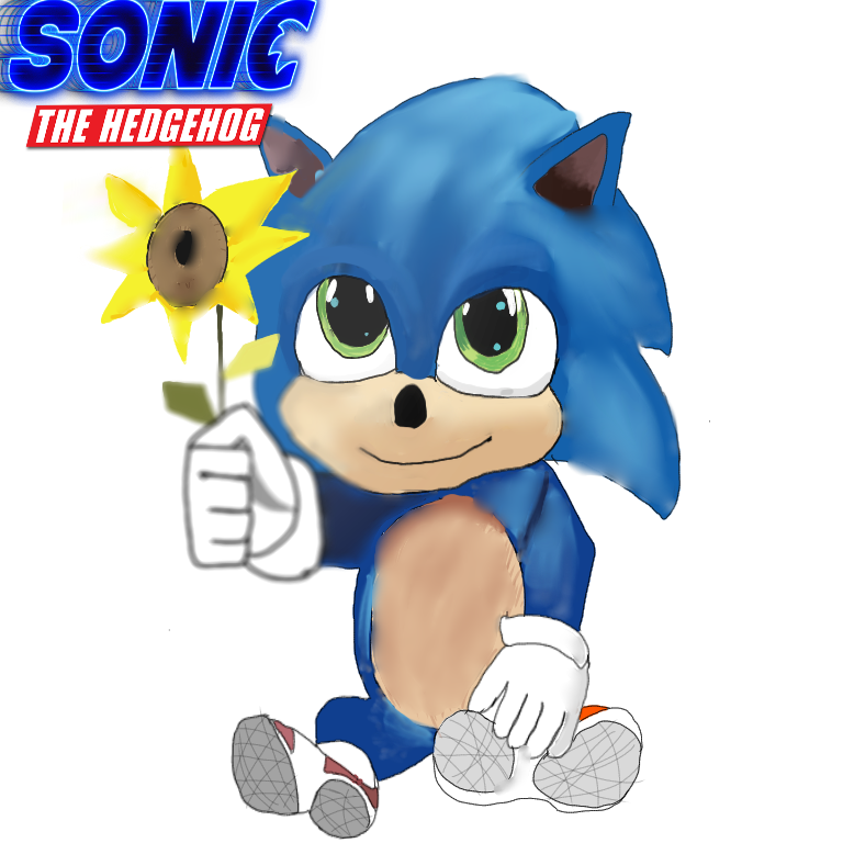 Sonk — Rough digital painting - Sonic holding his baby