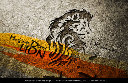 LION by Mock-Up Logo 3D Realistic Presentation