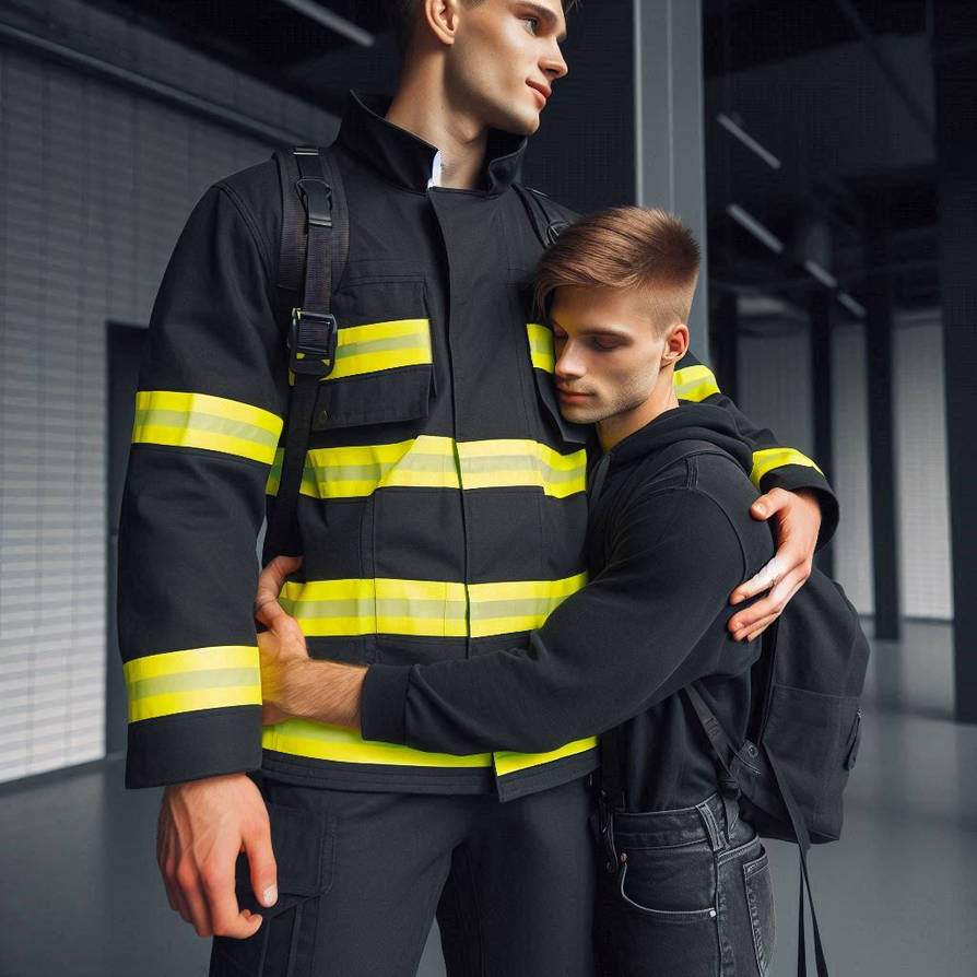 Dispatch Hug Firefighter Hug 5 by aiguysimagearchive on DeviantArt
