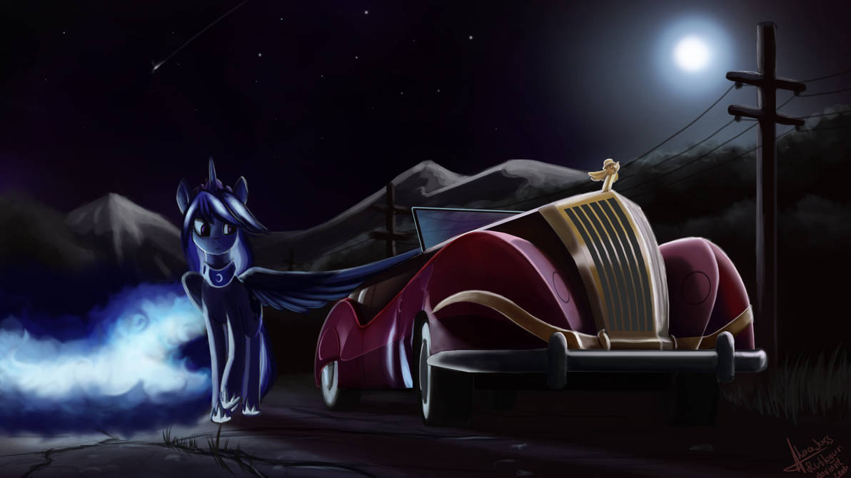 Night pony. МЛП арт. Пони арты на рабочий стол. Пони авто. Ночная пони.