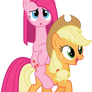 Pinkie Riding Applejack
