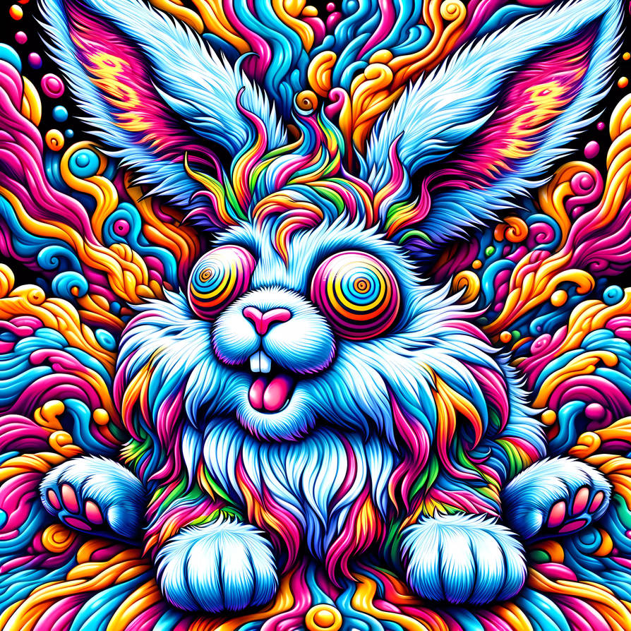 Psychedelic White Rabbit by Neatsplash on DeviantArt