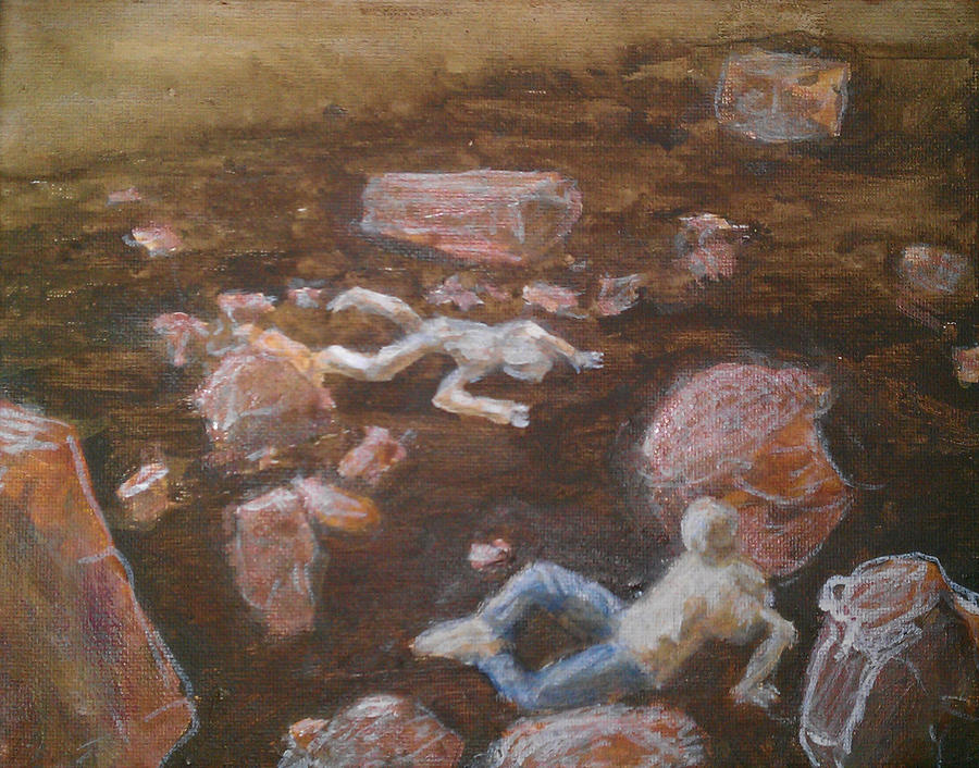 Rockfall painting in progress