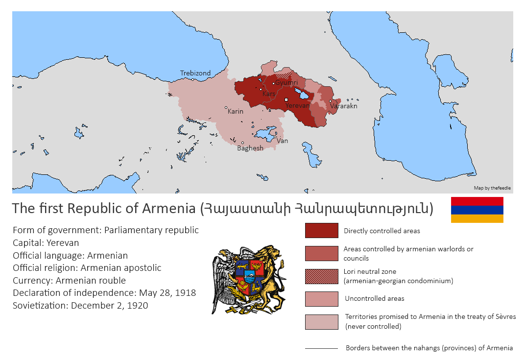 First Republic of Armenia (historical map) by thefeedle on DeviantArt