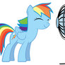 Rainbow Dash in front of a fan