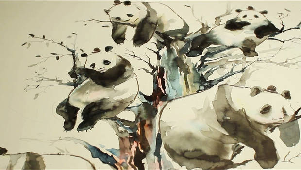 PANDA TREE SPEED DRAWING VIDEO