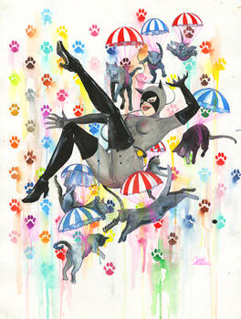 Catwoman and Parachute Cats
